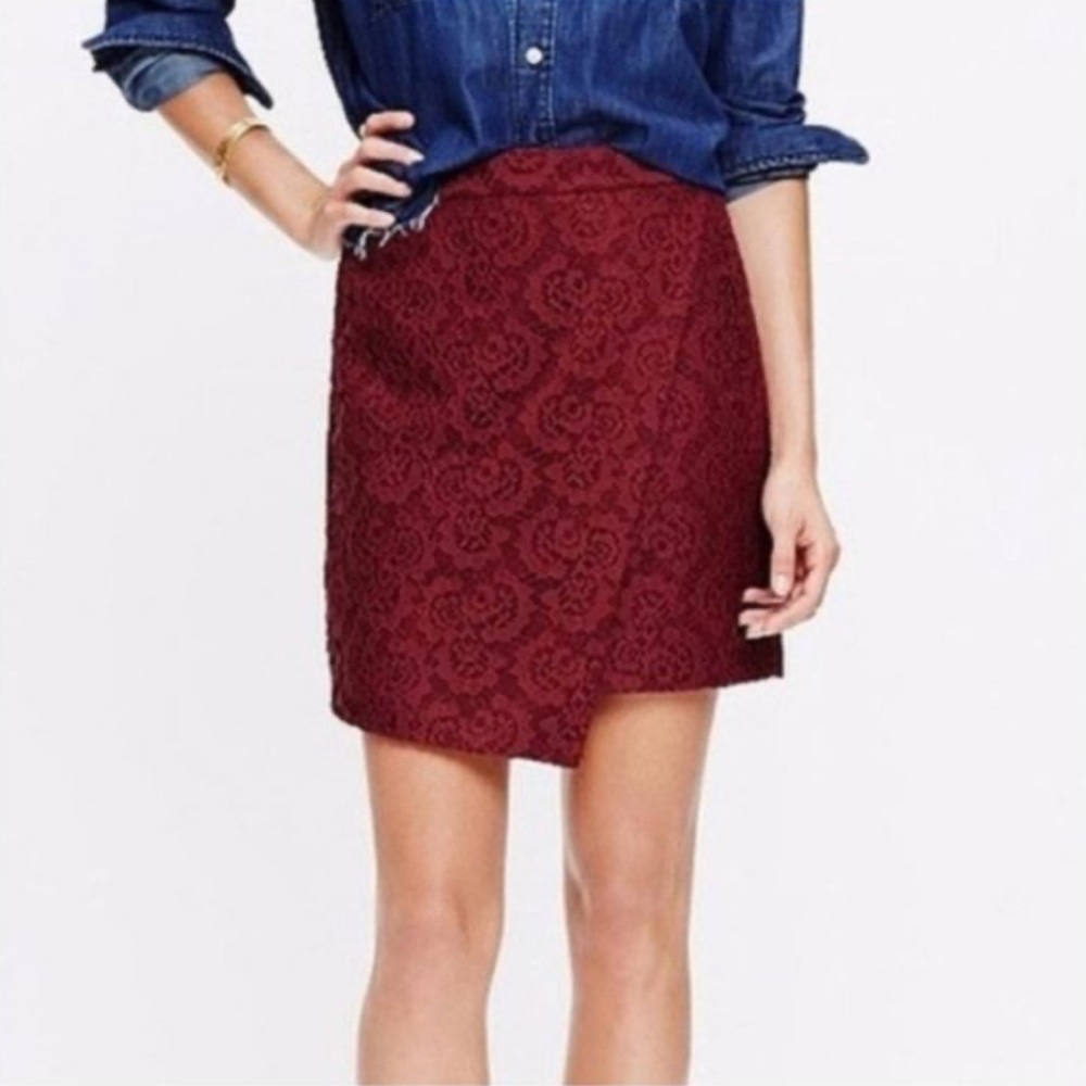 Madewell Maroon Lace Skirt 8
